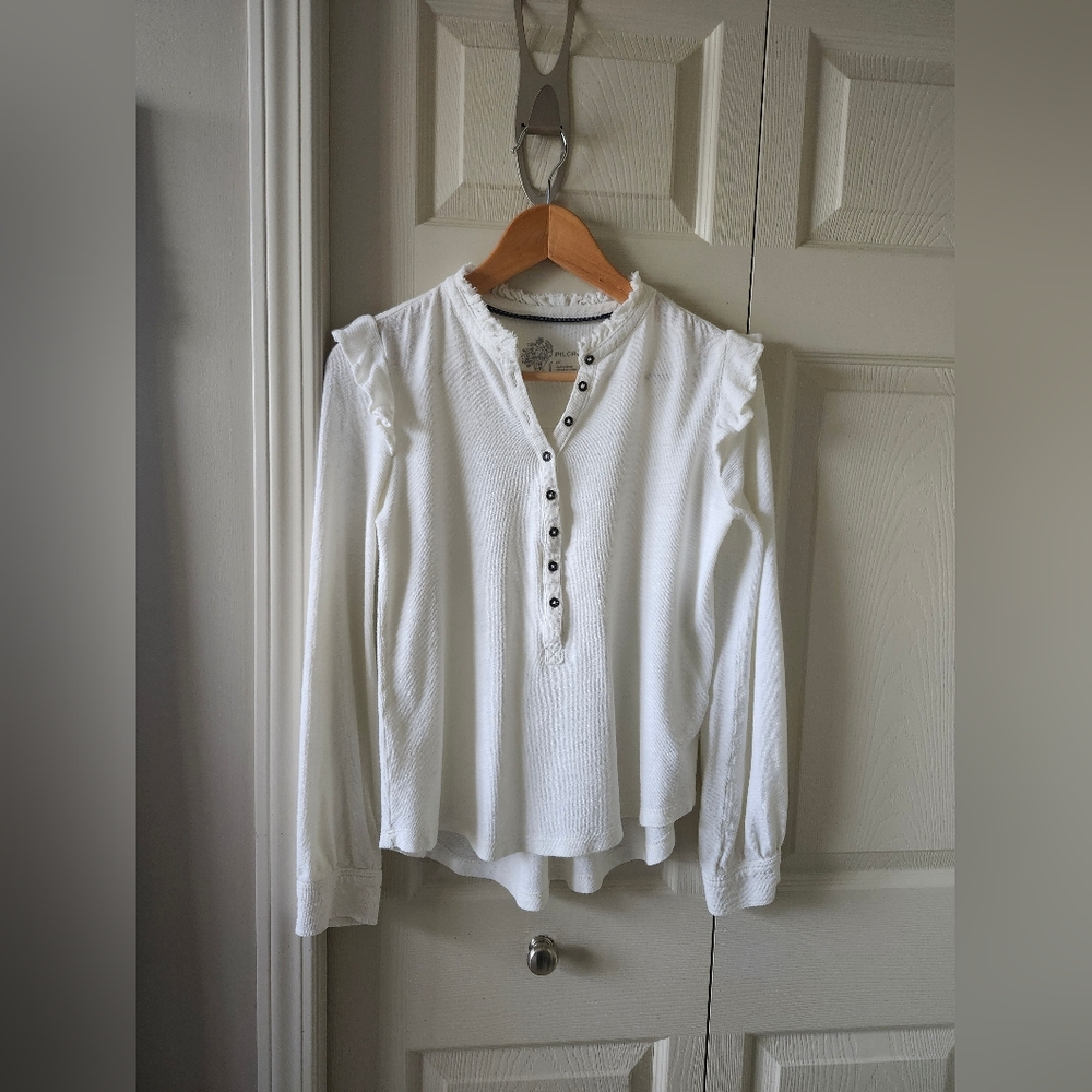 Pilcro Ruffled Henley